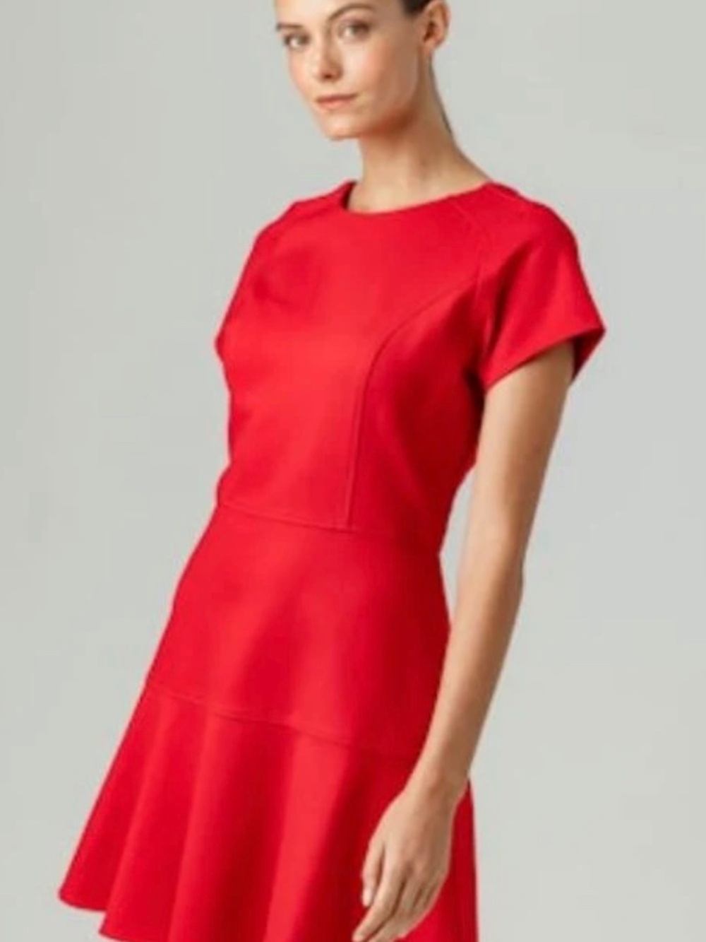 Sundays Alina Structured Fit & Flare Mini Dress - Red - Size Large